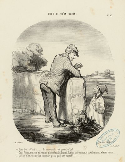 Anything You Like, No. 42: - Say, Mr Mayor... communists, what are they? ... by Honoré Daumier