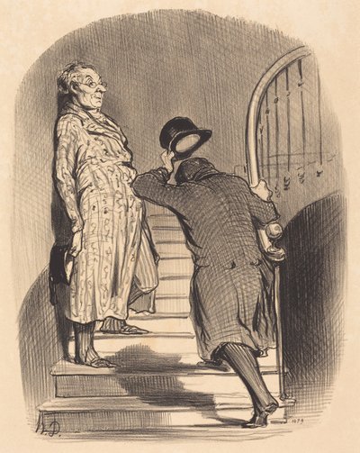 A Tenant Who Pays His Rent Promptly by Honoré Daumier