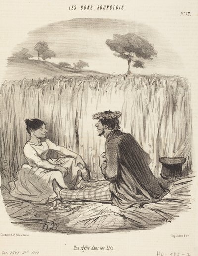 An Idyll in the Wheat by Honoré Daumier
