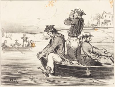 A Meeting in Open Water by Honoré Daumier