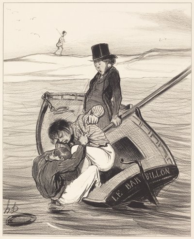 A Revolt on Board by Honoré Daumier