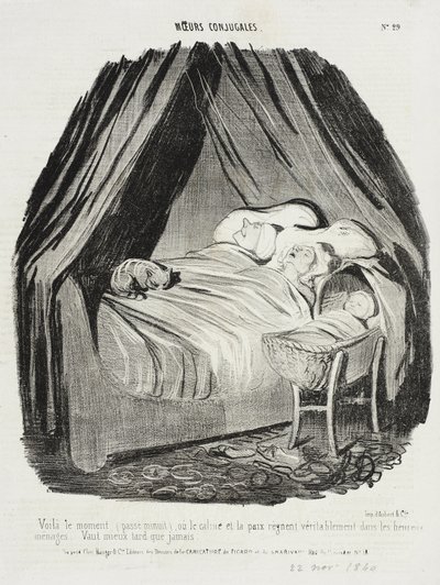 Here is the Moment (Past Midnight) Where Calm and Peace Reign by Honoré Daumier
