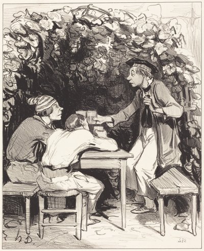 Do you see, my friend... there are only two elements... of happiness... by Honoré Daumier