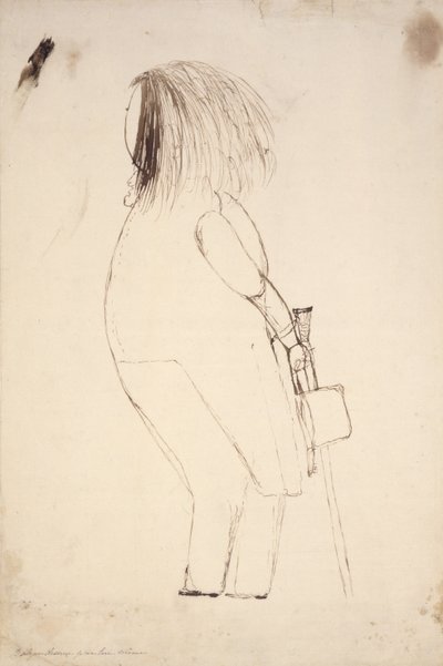 Self portrait with hat and walking stick by Honore de Balzac