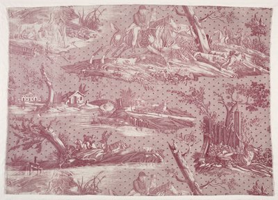 Fragment of Copperplate Printed Cotton with Hunting Scene Design by Horace Vernet