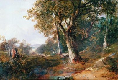 A Wooded Landscape with Castle in Distance by Horatio McCulloch