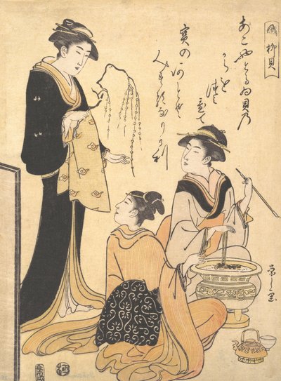 The Willow Shell, from an Untitled Set of Beauty Prints on the Theme of Shells, ca. 1791 by Hosoda Eishi