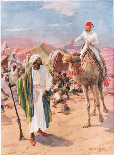 Alone and Unarmed Gordon Rode Into the Slavers Camp (Illustration from 