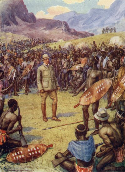 Cecil Rhodes with the Matabeles by Howard Davie