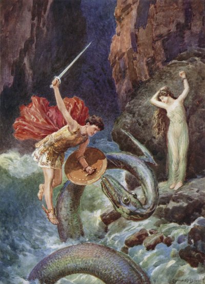 Down from the Height of the Air Fell Perseus, from How Perseus Came to Ethiops by Howard Davie