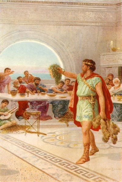 Then Perseus held aloft the Gorgon