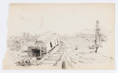 Untitled (Derailed Coach) by Howard Russell Butler
