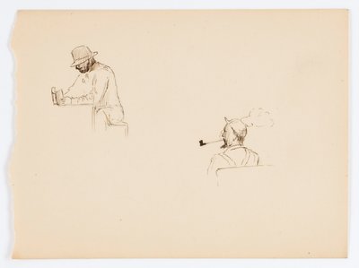 Untitled (Two Drawings of Men) by Howard Russell Butler