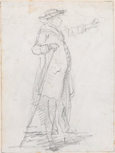 Man with a Walking Stick, Seen in Profile by Hubert Robert