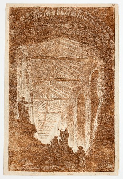 The Antique Gallery, plate ten from Les Soirées de Rome by Hubert Robert