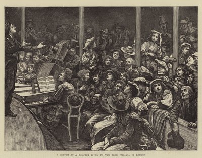 A Sketch at a Concert given to the Poor Italians in London by Hubert von Herkomer