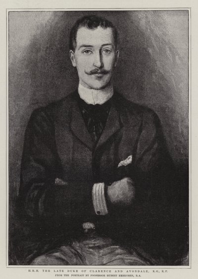 H R H the Late Duke of Clarence and Avondale, KG, KP by Hubert von Herkomer