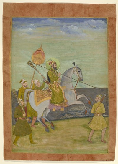 Equestrian Portrait of Bahadur Shah as a Young Man, Mughal, c.1690 by Hunhar I (attr. to)