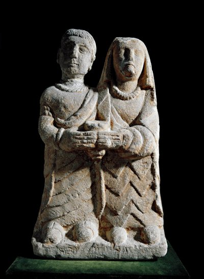 Statuette of a Couple Making an Offering by Iberian