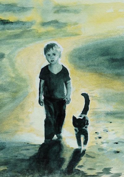 Boy and Cat Walk by Ida Publishing