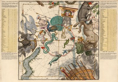 South Pole, Plate 6 from Globi coelestis in tabulas planas redacti descriptio, pub. 1674 by Ignace Gaston Pardies