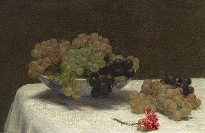 Still Life with Grapes and a Carnation, c.1880 by Ignace Henri Jean Fantin Latour
