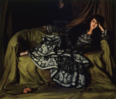 Marcelle Souty in a Flounced Dress – 1915 by Ignacio Zuloaga y Zabaleta