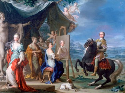Equestrian Portrait of a Nobleman as Protector of the Arts, c. 1699-1748 by Ignaz Stern