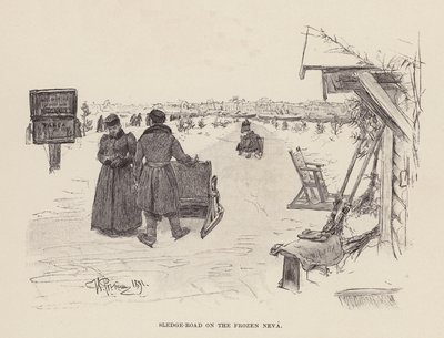 Sledge-Road on the Frozen Neva by Ilya Efimovich (after) Repin