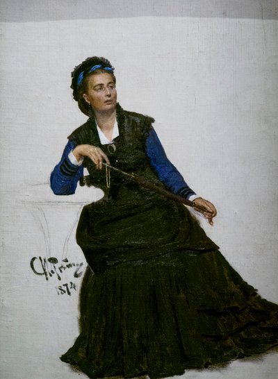 Lady Playing with Her Umbrella by Ilya Efimovich Repin