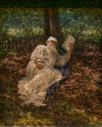 Leo Tolstoy at Rest in the Forest by Ilya Efimovich Repin