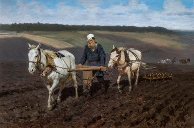 Leo Tolstoy Laboring by Ilya Efimovich Repin