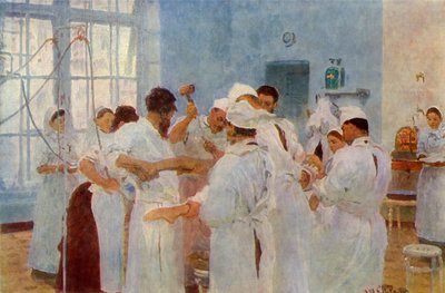 Surgeon Yevgeni Vasilyevich Pavlov in the Operating Theatre by Ilya Efimovich Repin