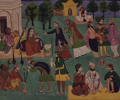 Manners and Customs, one of four drawings depicting the manufacture and use of narcotics, by an Amritsar artist, Punjab by Indian School