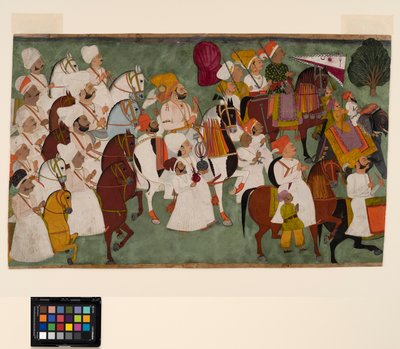 Akhi Singh riding with his entourage, c.1750 by Indian School