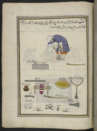Bookbinder, 86 Drawings Bound into a Volume Depicting Trades and Occupations in Kashmir by Indian School