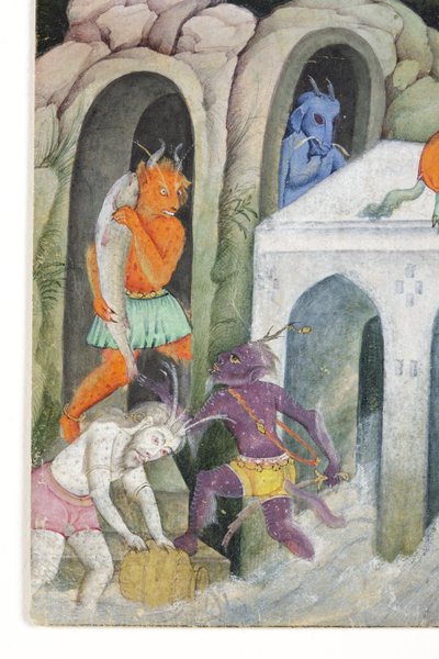 Demons in a Wild Landscape (detail) by Indian School