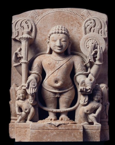 Representation of Vishnu - Sculpture of sandstone, Mathura School, Kouchan Empire by Indian School