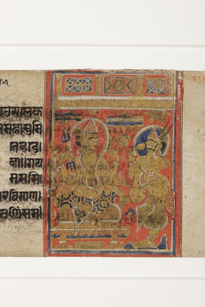 Indra orders Hanjhaigansesin to transfer the embryo, from the Kalpasutra by Indian School