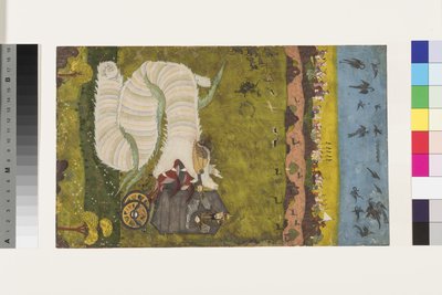 Isfandiyar attacks the dragon, c.1760 by Indian School