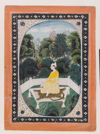 Man meditating in a garden setting, c.1820-40 by Indian School