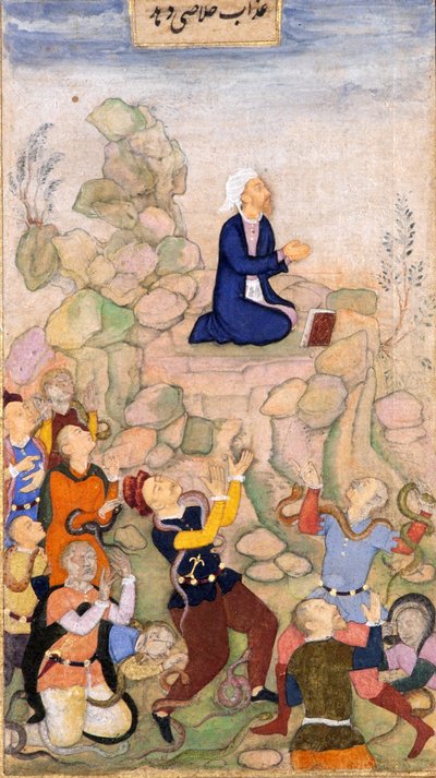 Moses and the plague of serpents by Indian School