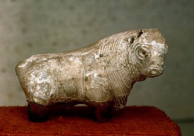 Civilization of the Indus Valley: bull. Terracotta figurine from Mohenjo-daro by Indus Valley Civilization