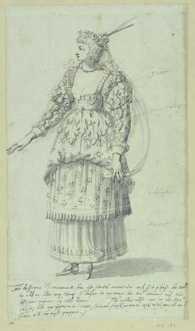Chloris: final sketch for Henrietta Maria by Inigo Jones