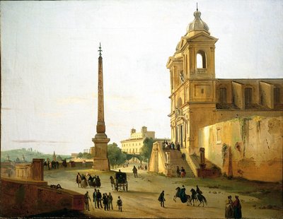Trinity on Mount Church and Sallustian Obelisk by Ippolito Caffi