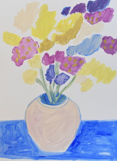 Colorful Floral Vase by Iria Fernandez