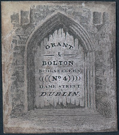 Trade Card, Grant & Bolton by Irish School