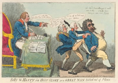 Billy & Harry in Their Glory or a Great Man Kicked Out of Place by Isaac Cruikshank