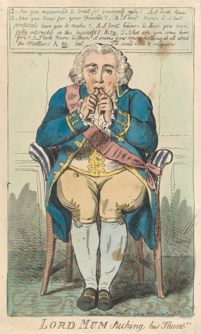 Lord Mum sucking his thumb by Isaac Cruikshank