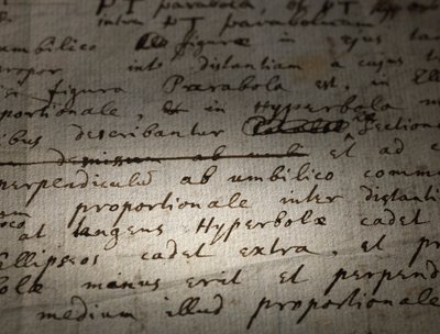 Two Pages of Revisions to the Principia Mathematica by Isaac Newton